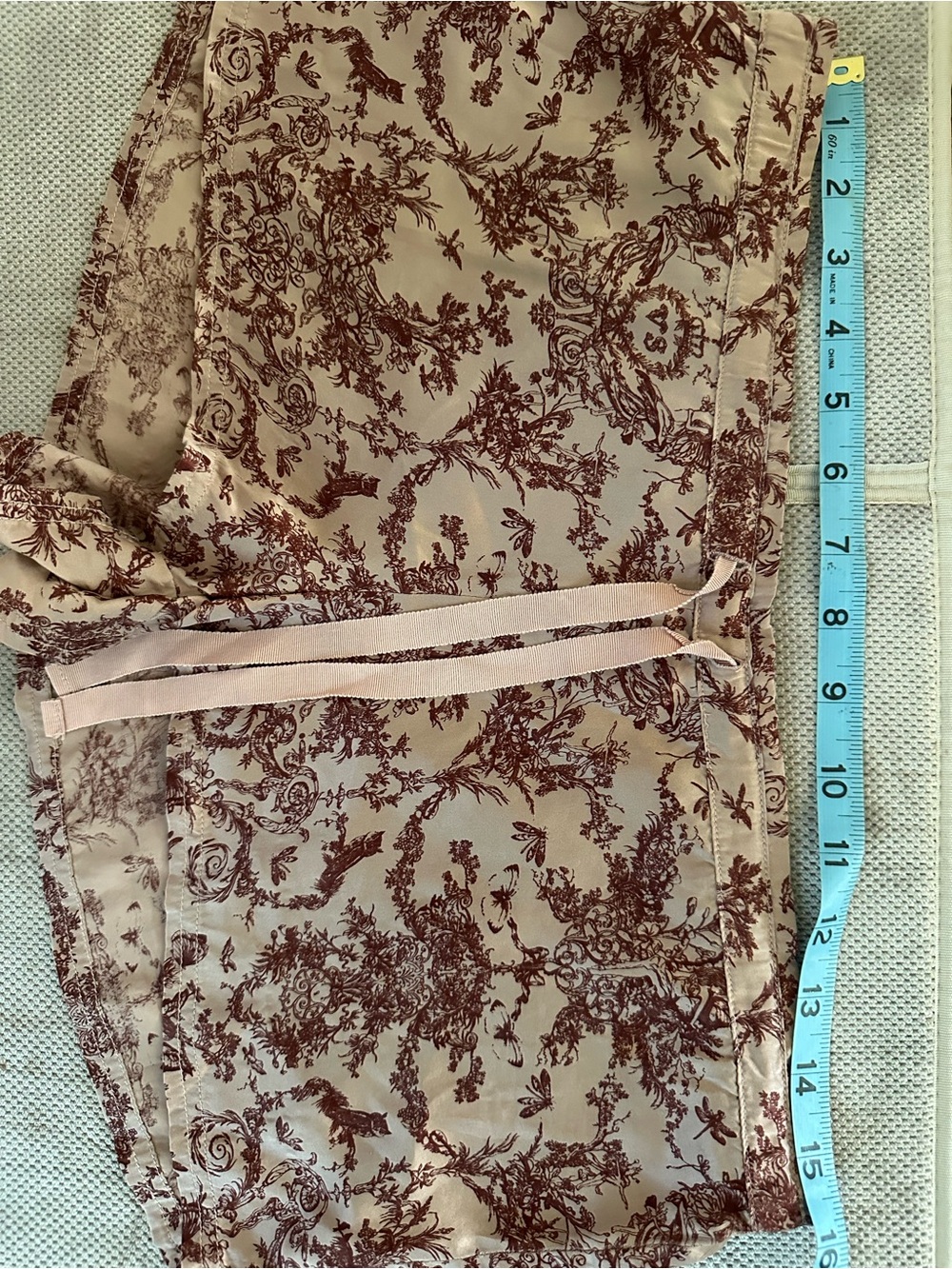 Women's silk Printed Sleep Shorts - Dusty Pink Toile - Picture 6 of 6